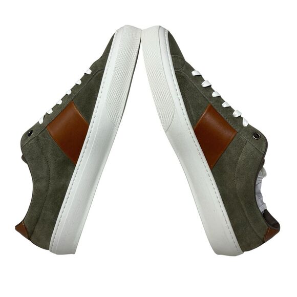 Good Man Brand Sneakers Mens 13 Legacy Lo Top Midtown Stripe Army Vachetta Suede - Picture 12 of 14